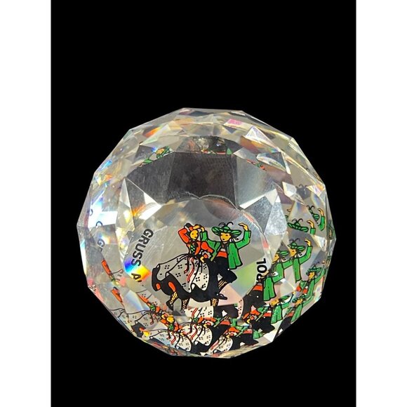 Faceted Crystal Ball Paperweight Traditional Dancing Figures "Gruss Aus Tirol" - Picture 3 of 5